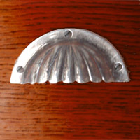 ENK47BI  Cast Iron Scalloped Bin Pull Handle in a Burnished Iron finish. 