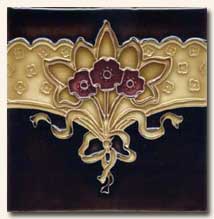 Reproduction Art Nouveau Tile V1D